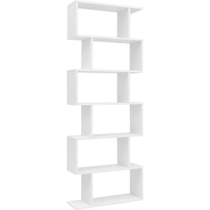 MID.YOU Mid.you Regal Weiß, Holzwerkstoff, 5 Fächer, stehend, 70x190.5x23.5 cm, für Wohnzimmer