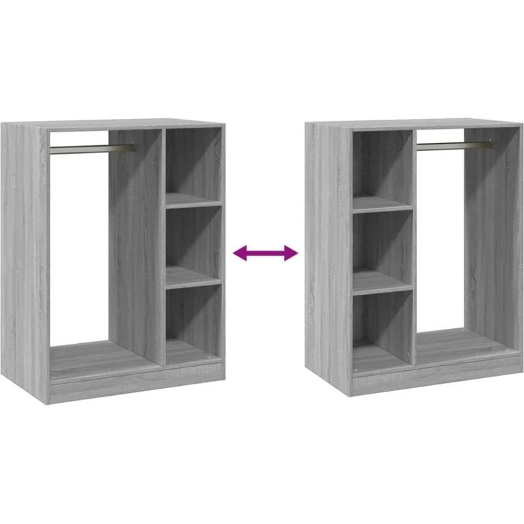 vidaXL Kleiderschrank Räuchereiche 77x48x102 cm Holzwerkstoff 840811 – Bild 4