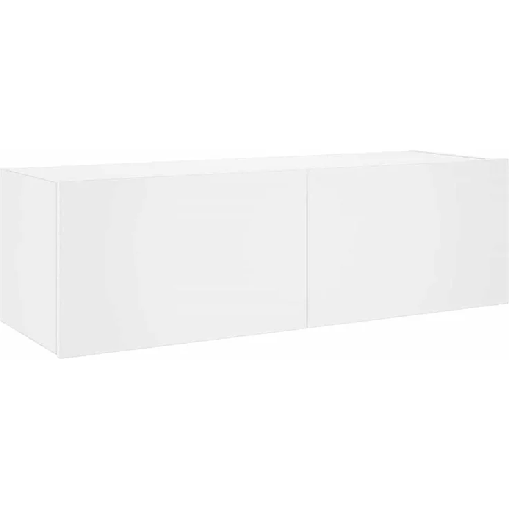 TV-Wandschrank, Fernsehschrank mit LED-Leuchten Weiß 100 x 35 x 31 cm – Bild 3
