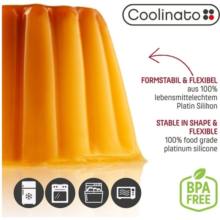 Coolinato Backform Coolinato Silikon Dessert Backformen Set 4tlg. ROT, inkl. Rezepte – Bild 3