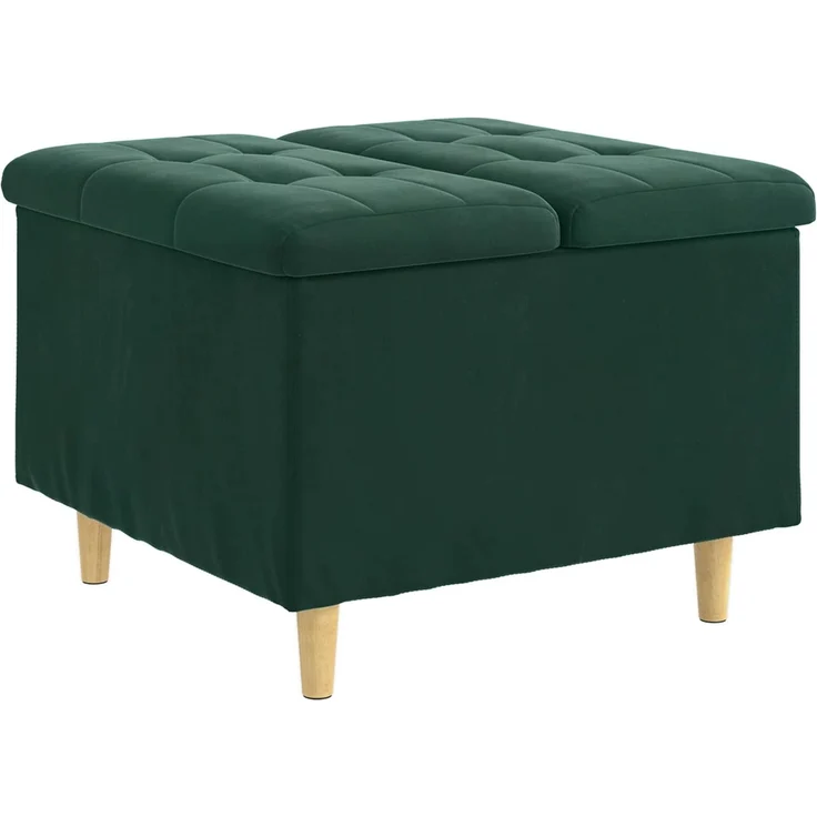 vidaXL Ottoman mit Stauraum Dunkelgrün 60 x 60 x 45 cm Samt 876827 – Bild 2