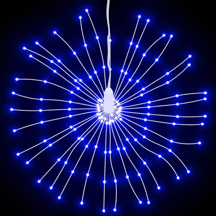 vidaXL Weihnachtsbeleuchtungen Feuerwerk 4 Stk. 140 LEDs Blau 17cm 356224 – Bild 4