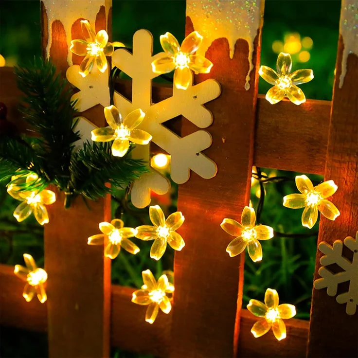 ABC Solar-Lichterkette mit Kirschblütenmotiv, 6,5 m, 30 LED – Bild 4