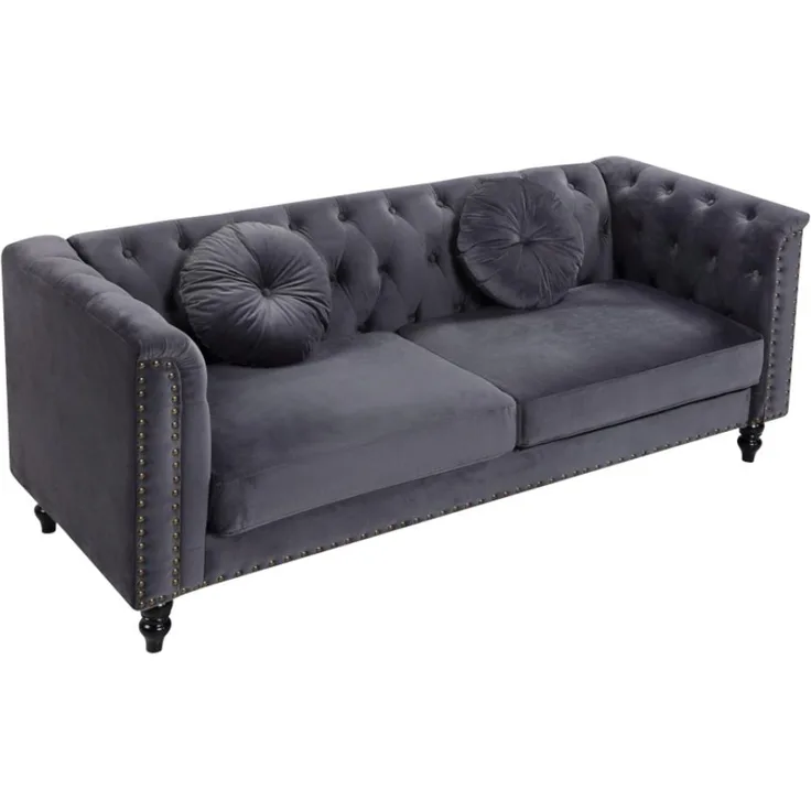 3-Sitzer-Sofa TURNER - Samt - Anthrazit