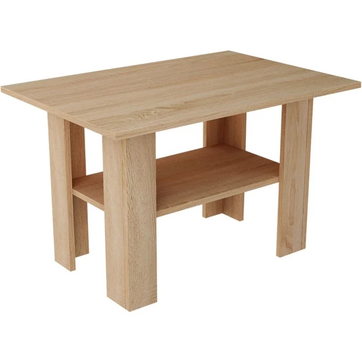 Home Collective Couchtisch mit Ablage Tisch mit matter Oberfläche, Beistelltisch 87 cm breit (Ideal für Schlafzimmer, Wohnzimmer aus laminiertem Holz), Loft Design 1 Ablage für zusätzlichen Stauraum sonoma – Bild 4