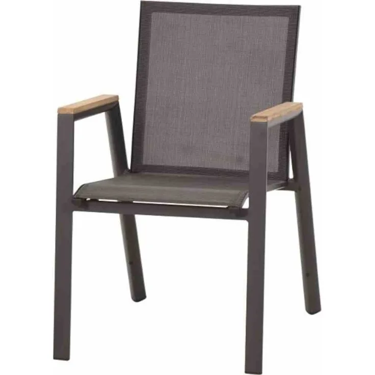 Siena Garden Dining Stapelsessel Savona matt anthrazit/schwarz silber/Teak
