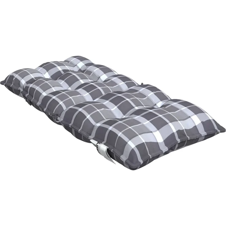 vidaXL Niedriglehner-Auflagen 2 Stk. Grau Karomuster Oxford-Gewebe 377713 – Bild 6