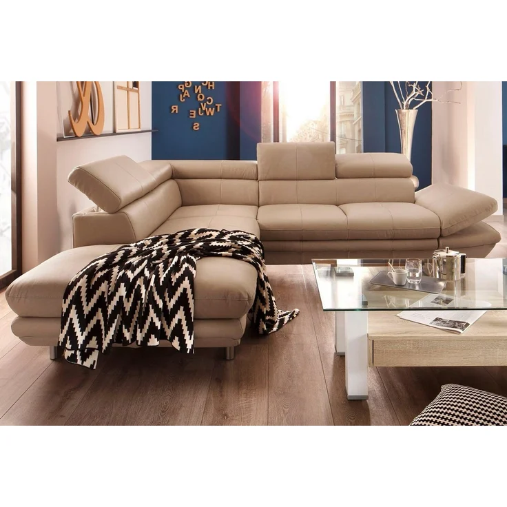 COTTA Polstergarnitur Enterprise L-Form, B: 277 cm, Arm- und Kopfteilverstellung, (Set), Set: Ecksofa & Hocker, optional Schlaffunktion – Bild 3