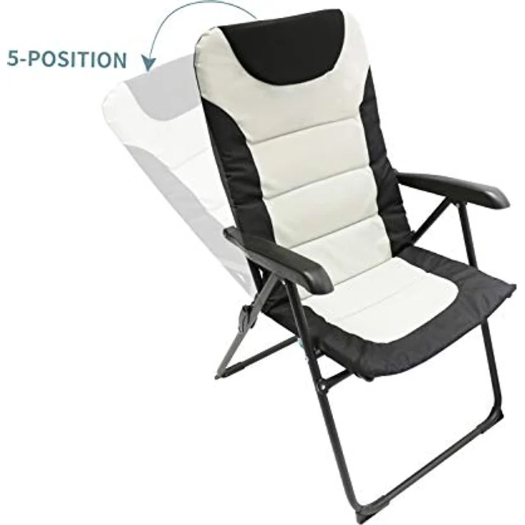 HOMECALL Campingstuhl Gartenstuhl Anglerstuhl Faltsessel Klappstuhl für Wohnwagen Outdoors, 5 fach Verstellbarer Rückenlehne, Hochlehner, Gepolsterter, bis 150kg – Bild 9