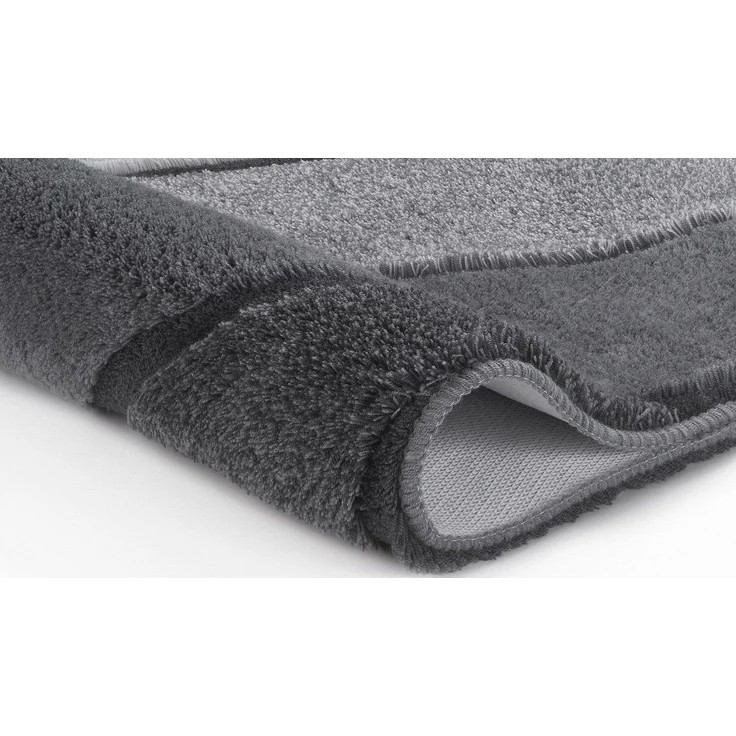 Kleine Wolke Badematte Serenade, Höhe 20 mm, rutschhemmend beschichtet, fußbodenheizungsgeeignet, Kunstfaser, rechteckig, Badteppich, Wellen Design, Farbverlauf, Hoch-Tief Effekt, waschbar – Bild 3