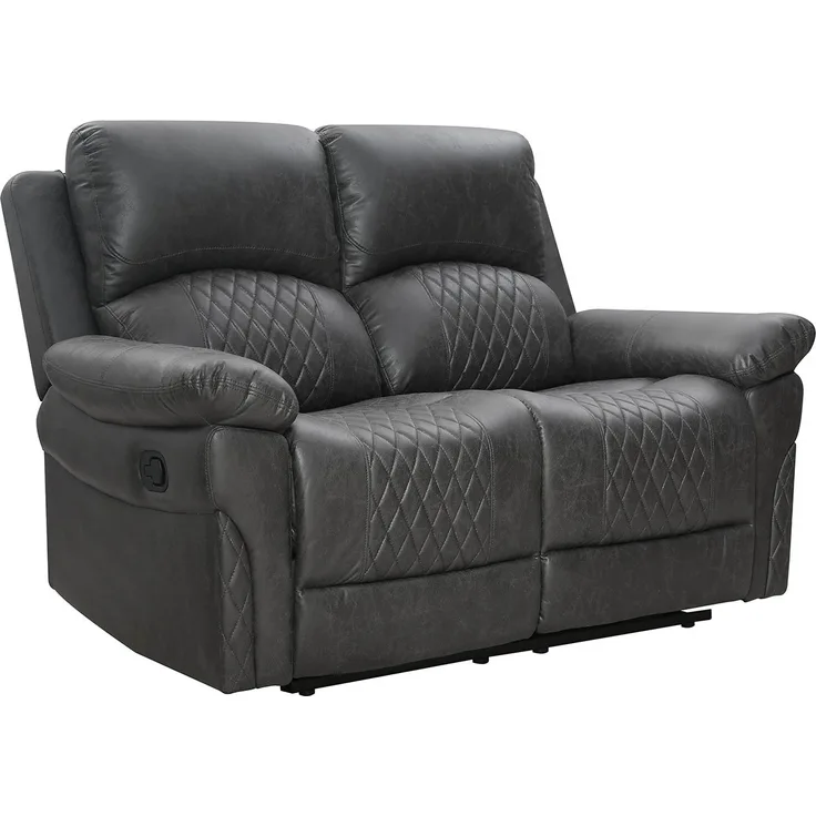 Sofa 2-Sitzer Füssen, Mikrofaser, Polyester, Anthrazit, 151 x 103 x 97 cm
