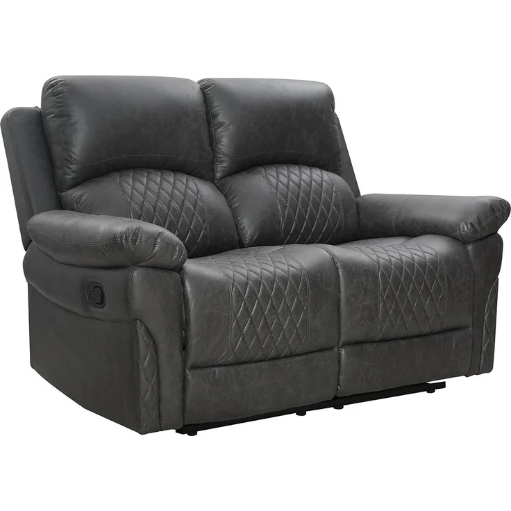 Sofa 2-Sitzer Füssen, Mikrofaser, Polyester, Anthrazit, 151 x 103 x 97 cm – Bild 1