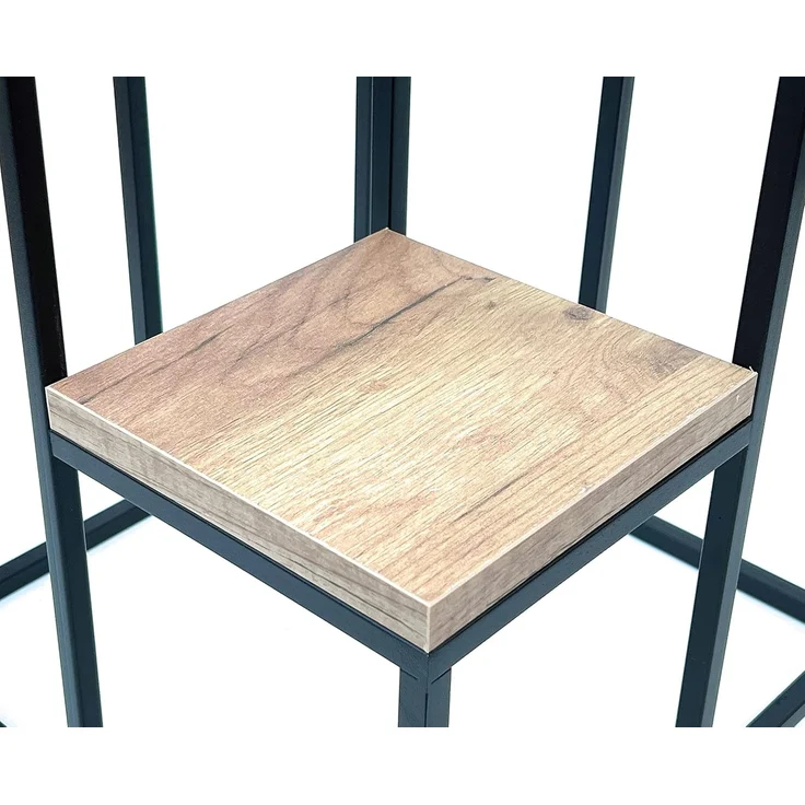 DanDiBo Blumentreppe Metall Schwarz Holz 90 cm Pflanzentreppe Blumenständer 96349 Blumensäule Modern Pflanzenständer Blumenhocker – Bild 6