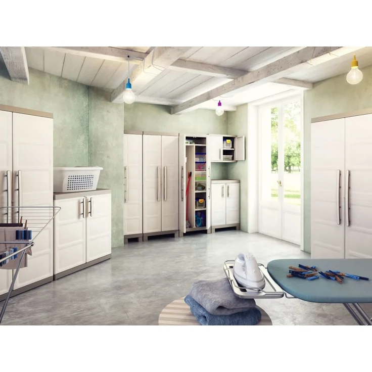 Keter Lagerschrank Excellence Niedrig Beige und Taupe 97 cm 46640 – Bild 2