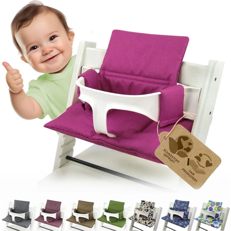 Ersatzbezug Kissen kompatibel mit Stokke Tripp Trapp M2 (meliert pink) | Sitzkissen, Kissen-Set, weich, gepolstert, waschbar & langlebig