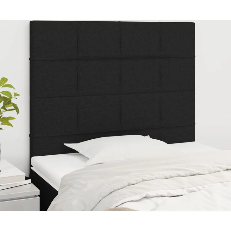 vidaXL Kopfteile 2 Stk. Schwarz 90x5x78/88 cm Stoff 3116316 – Bild 1