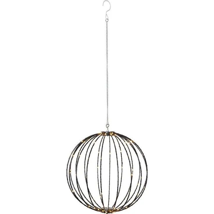 Star Trading 860-96 LED-3D-Kugel Mounty schwarz, ca. 40x40 cm, Kunststoff,126 warmwhite LED, 8 Funktionen,outdoor, Trafo, faltbar,