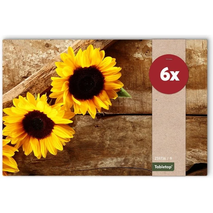 matches21 HOME & HOBBY Platzset Abwaschbare Tischsets 6er Set Sommer Sonnen-Blumen, (6-St), Platzsets als Tisch-Untersetzer und Tisch-Deko für Esstisch Teller – Bild 1