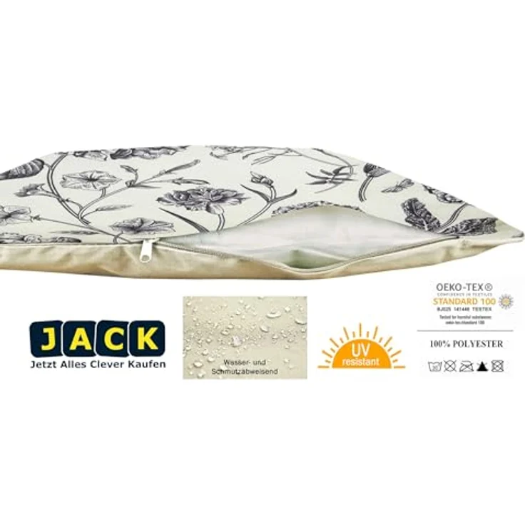 JACK Dekokissen Outdoor Lounge Kissen 30x50cm Motiv inkl. Füllung, mit Lotus-Effekt, Robust, Strapazierfähig, für Innen & Außen geeignet – Bild 4