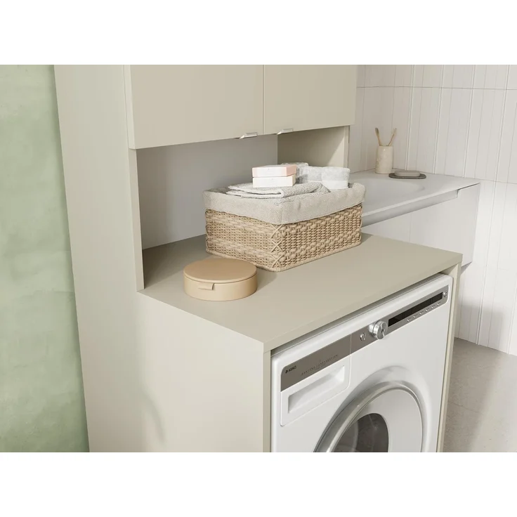 Platan Room Waschmaschinenumbauschrank Badschrank LORA Waschmaschinenschrank Badezimmer Hochschrank 210 x 65 x 50 cm – Bild 5