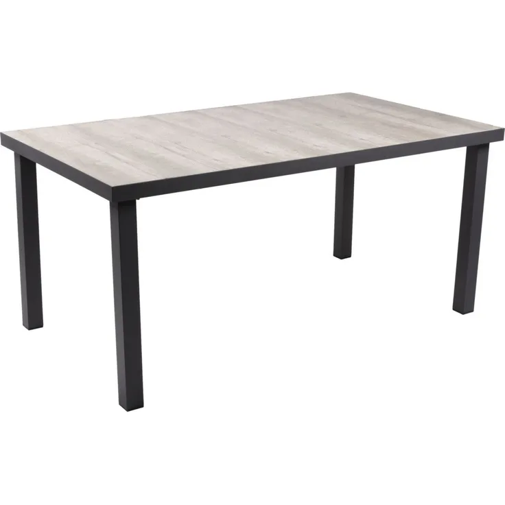 Tisch Rana aus Aluminium / Keramik, Eiche-Optik