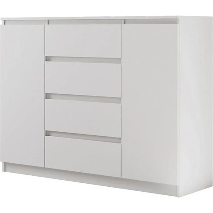 Beautysofa Kommode LEMON mit 4 Schubladen und 2 Türen (Kugelgelagerte Schubladenführungen, Weiß Modernes Sideboard), Breite: 120 cm oder 140 cm – Bild 4