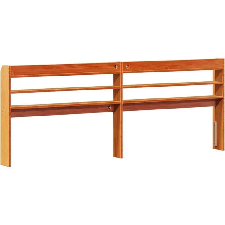 vidaXL Kopfteil mit Ablagen Wachsbraun 180 cm Massivholz Kiefer 850943 – Bild 5