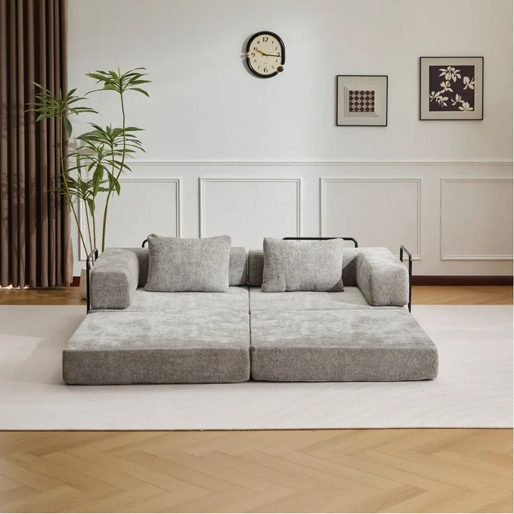 Leawin Sofa 4-in-1 Wohnzimmersofa mit Schlaffunktion – faltbares Sofa, Platzsparendes Design für kleine Räume – Sofa, Liege und Bett in einem