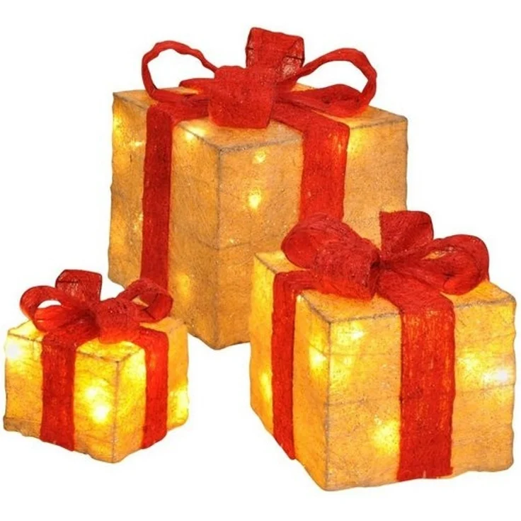 bonsport LED Dekoobjekt LED Beleuchtete Geschenkboxen 3er-Set – Bild 3