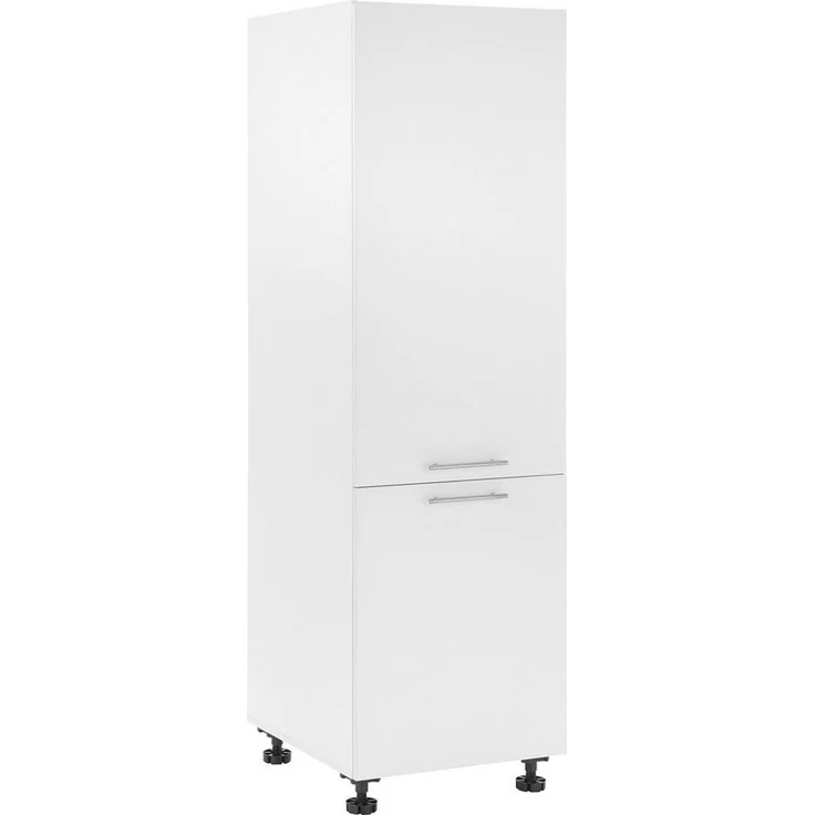Laundreezy Einbauschrank für Kühlschrank, Weiß - Geräumiger Hochschrank für Waschküche & Hauswirtschaftsraum - 60 x 200 x 68 cm (B/H/T) – Bild 1