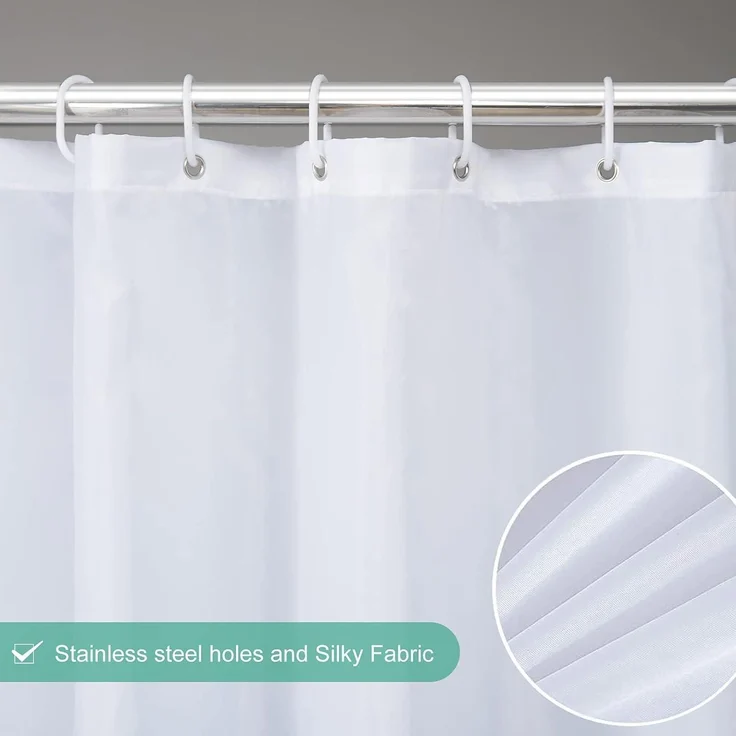 Furlinic Duschvorhang Überlänge Extra Breit 240x200cm Antibakteriell Wasserdicht – Bild 2