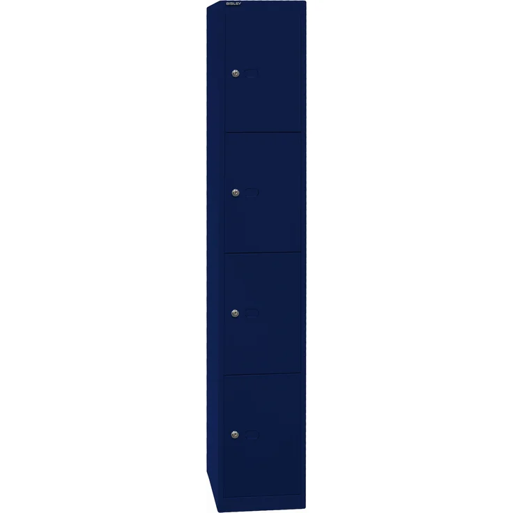 Bisley Schließfachschrank Office, 1 Abteil, 4 Fächer, T 457 mm, Farbe oxfordblau – Bild 2
