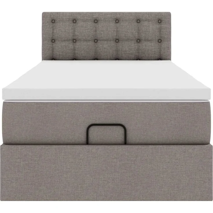 vidaXL Ottoman-Bett mit Matratze Taupe 100x200 cm Stoff 3311605 – Bild 5
