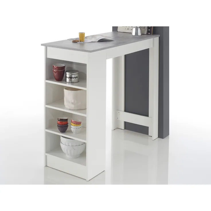 Bartisch >Rosalyn< in Beton Weiß - 115x103x50cm (BxHxT)