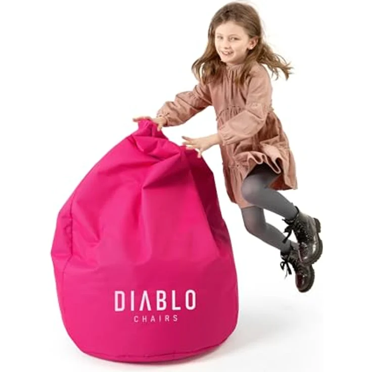 Diablo Kinder-Pouf, Craft Edition, ergonomischer Sitz, mit Granulatfüllung, strapazierfähiges Cordura, wasserdicht, leicht und kompakt, Spielmuster, Maße 80 x 110 x 80 cm, Rosa – Bild 5