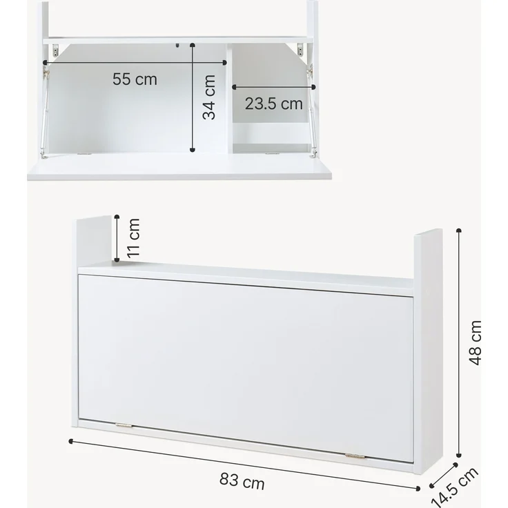 Klappschreibtisch Rautalampi 83x48x15 cm Weiß [en. casa] – Bild 2