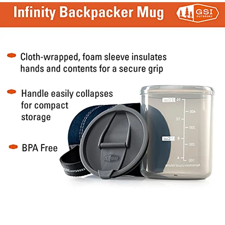 GSI Outdoors INFINITY BACKPACKER Becher 500 ml blau – Bild 5