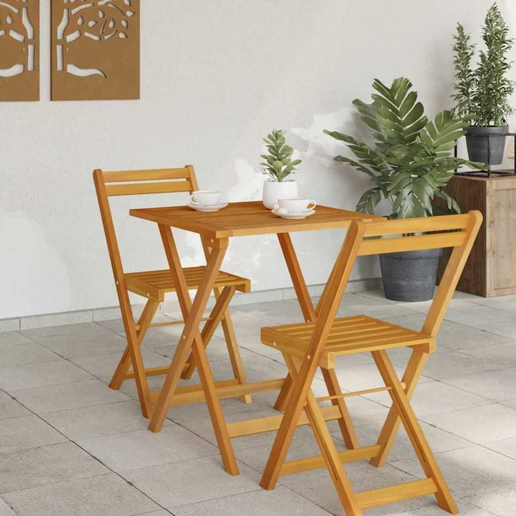 vidaXL Gartentisch Natur 60 x 60 x 72 cm Massivholz Akazie 4105490 – Bild 3