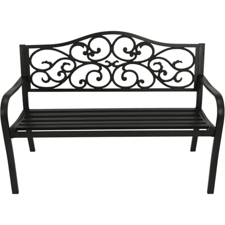 DEGAMO Gartenbank MANCHESTER, 2-sitzer, Metall + Gusseisen schwarz – Bild 4