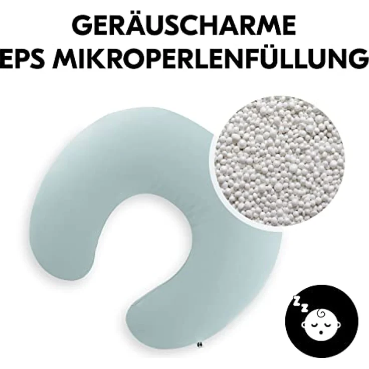 Hauck Nurse N Feed Stillkissen mit Mikroperlenfüllung, Eukalyptus, 140 cm, OEKO-TEX® STANDARD 100, waschbar und pflegeleicht – Bild 5