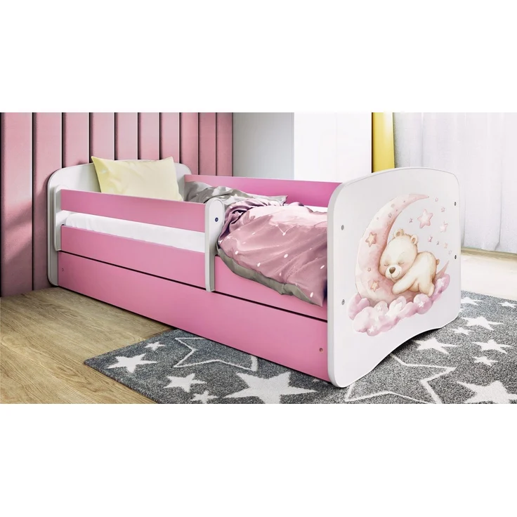 Raumhirsch Furniture Kinderbett 70x140, 80x160, 80x180 cm - Komplettset mit Matratze & Schublade (Bett für Mädchen, Einzelbett Kinder 2–12, mit Rausfallschutz & Lattenrost), verschiedene Farben & Designs – Bild 5