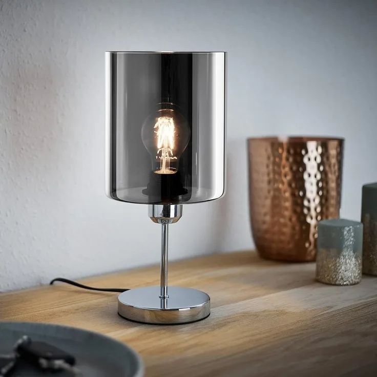 MeLiTec Tischleuchte T174, LED wechselbar, warmweiß, modernes Design bei zeitloser Optik