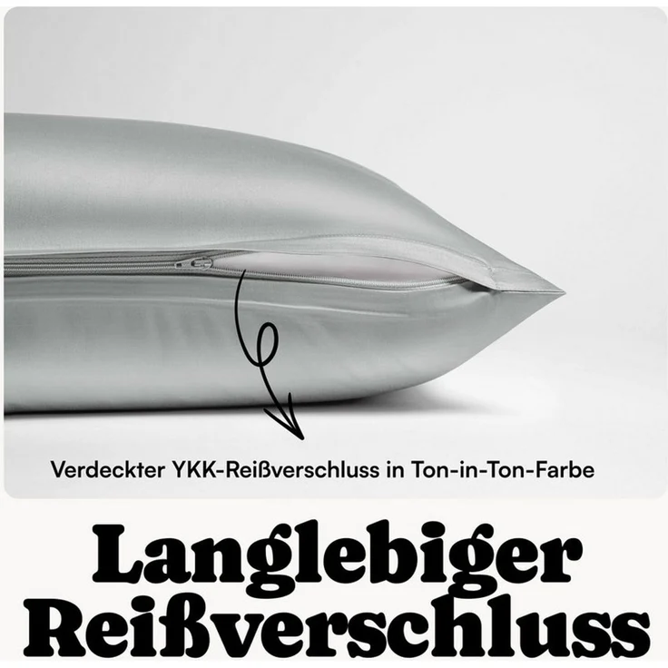 Seralino Bettwäsche Mako Satin Bettwäsche (100% Bio Baumwolle) mit Kissenbezug, 2 teilig, Fairtrade/ GOTS zertifiziert, uni Bettwäsche Set mit Reißverschluss – Bild 4