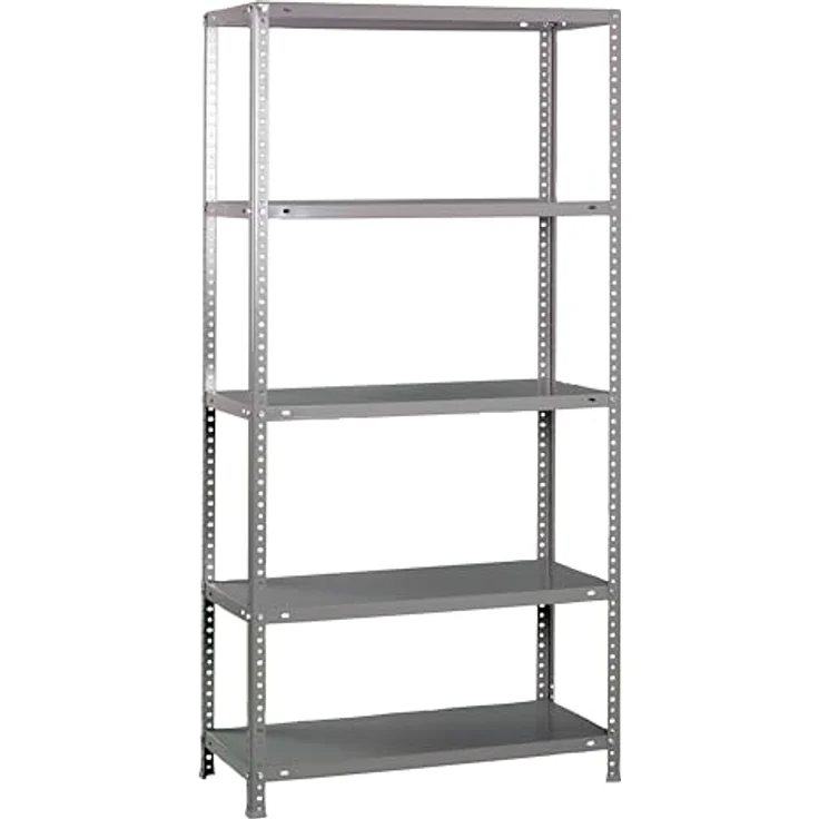 Simonrack Schwerlastregal, Lagerregal, 180 x 80 x 50 Metallregal, Kellerregal, Biegestelle 100 kg, 5 Fachböden, Grau - Comfort – Bild 2