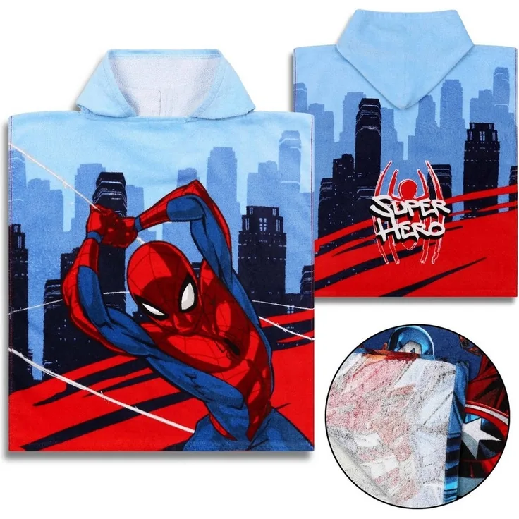 Sarcia. eu Kapuzenhandtuch MARVEL SpiderMan Kinderbadetuch für Jungen 50x115 cm