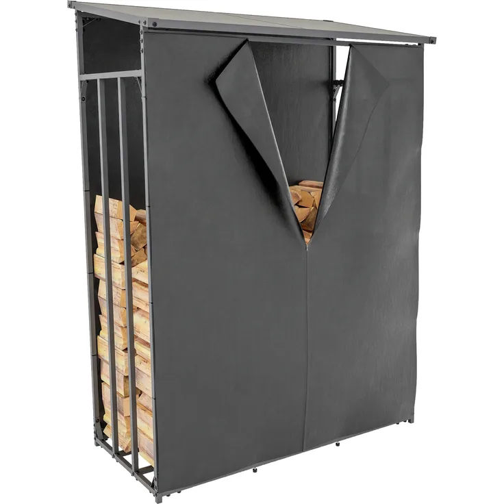 CLP Kaminholzunterstand Ruston mit Abdeckplane anthrazit,L