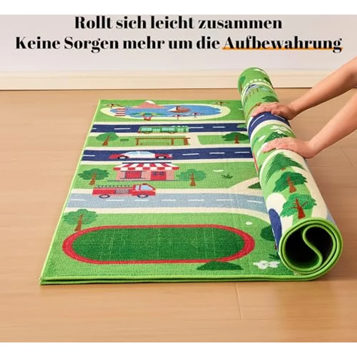 Sonive Autotour Teppich Kinderteppich 160x230 cm für Junge und Mädchen | Rutschfeste Krabbelmatte für Wohnzimmer, Schlafzimmer, Kinderzimmer – Bild 5
