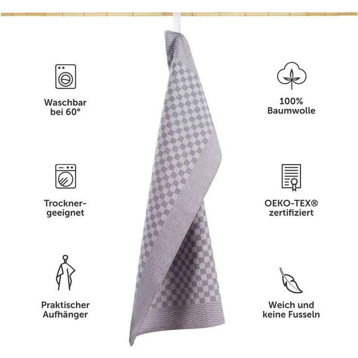 Blumtal Geschirrtuch Premium Geschirrhandtücher in 50 x 70 cm, (Set, 5-tlg, 5, 10 oder 20 Geschirrtücher), 100% Baumwolle, Oeko-TEX® Zertifiziert – Bild 2