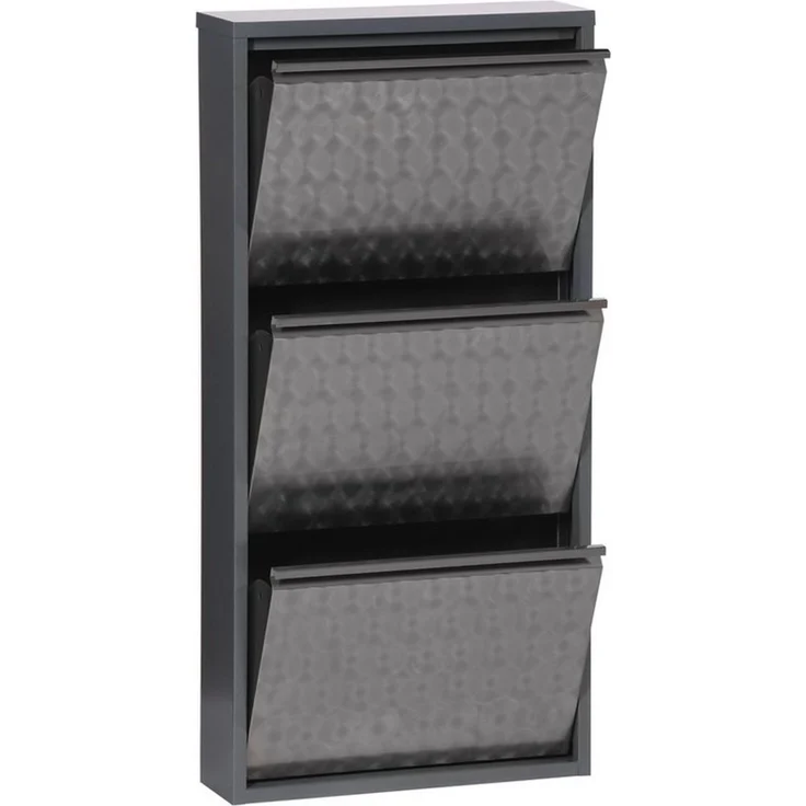 Schuhkipper >CLIP< (1stk) Metall / schwarz-anthrazit, montiert - 50x105x15 (BxHxT) – Bild 1