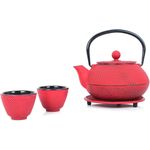 ECHTWERK Teeservice (4-tlg), 2 Personen, Gusseisen, Vintage-Design, 0,8 L, Gusseisen, abnehmbares Sieb